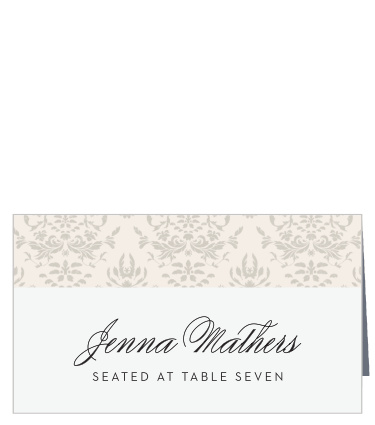 Family and friends will have no issue finding their way to their seats with the help of our Damask Border Place Cards.