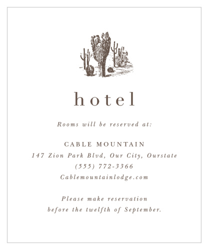 Desert Chic Accommodation Cards