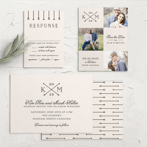 Overlapping Arrows Wedding Invitations