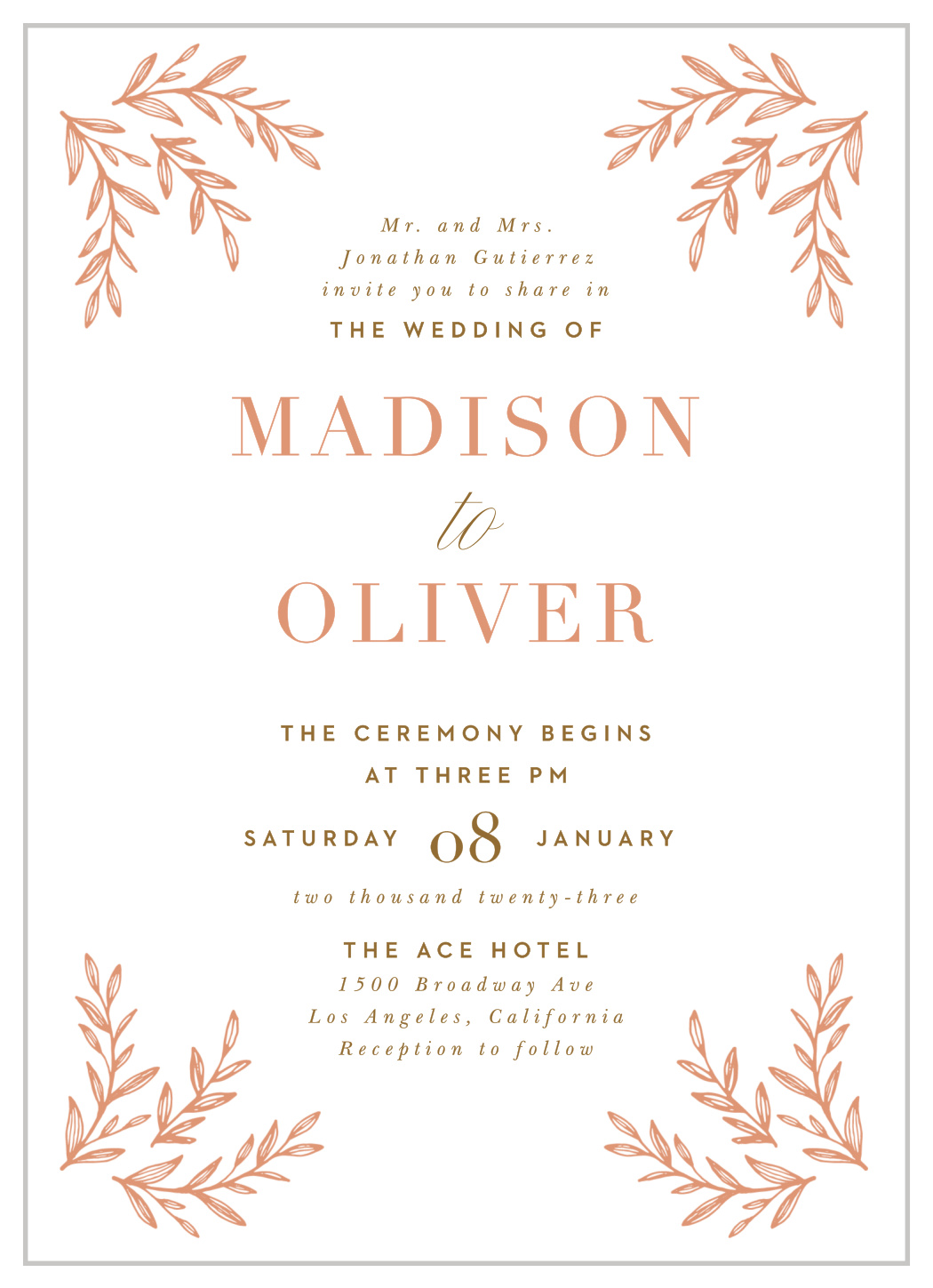 Ornate Corners Wedding Invitations