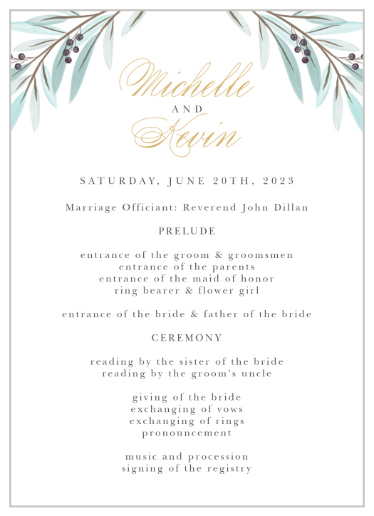 Make a lasting impression with our timeless Geometric Union Wedding Programs.