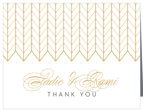 Make a lasting impression with our timeless Glamorous Chevron Wedding Thank You Cards. 