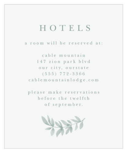 Flowing Ferns Accommodation Cards