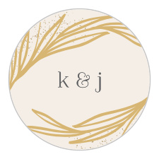 Seal every pocket, belly band, and outgoing envelope with our lovely Simple Wreath Wedding Stickers!