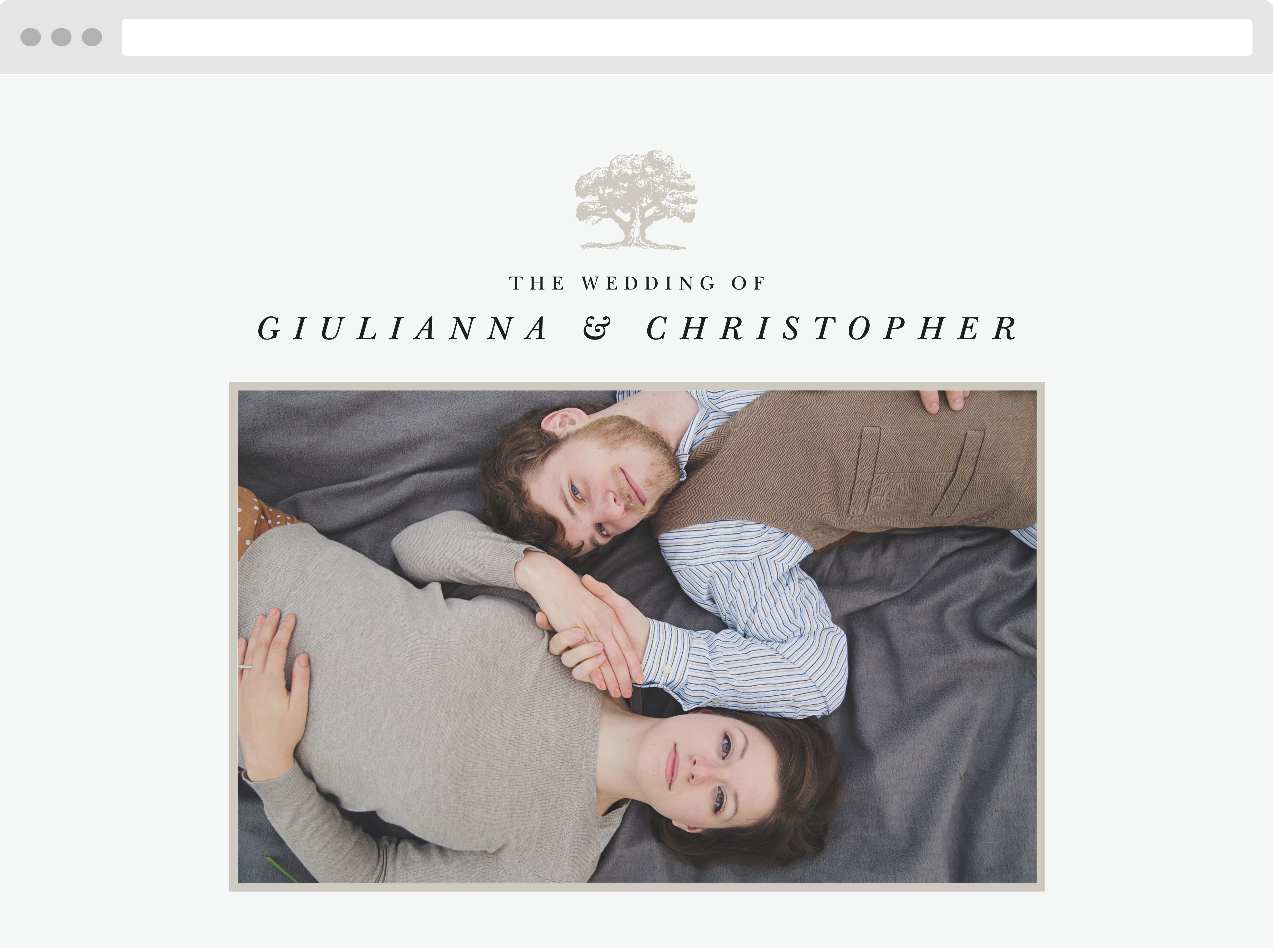Majestic Tree Wedding Website