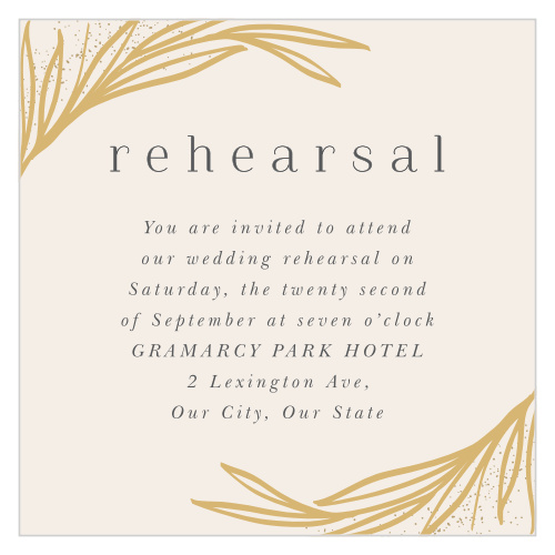 Make sure your loved one know about your pre-wedding celebrations by inviting them with our Simple Wreath Rehearsal Cards!