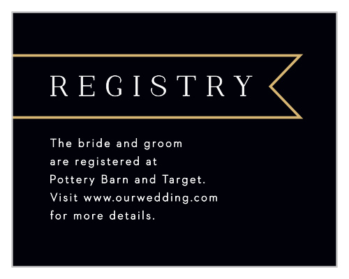 Make a sophisticated impression with our Minimalist Banner Registry Cards. 