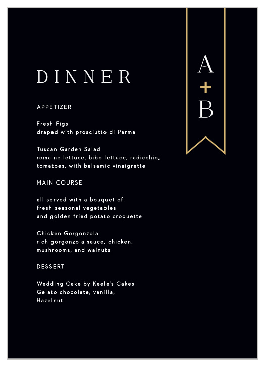 Make a sophisticated impression with our Minimalist Banner Wedding Menus.