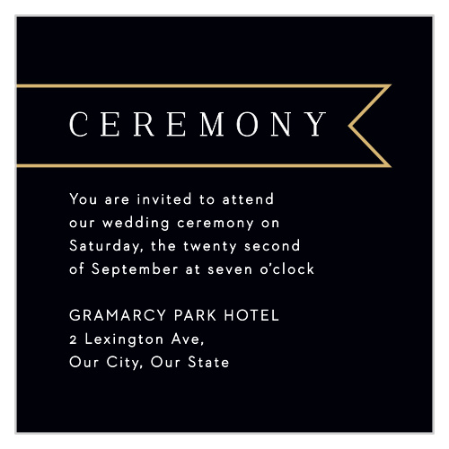 Make a sophisticated impression with our Minimalist Banner Ceremony Cards. 