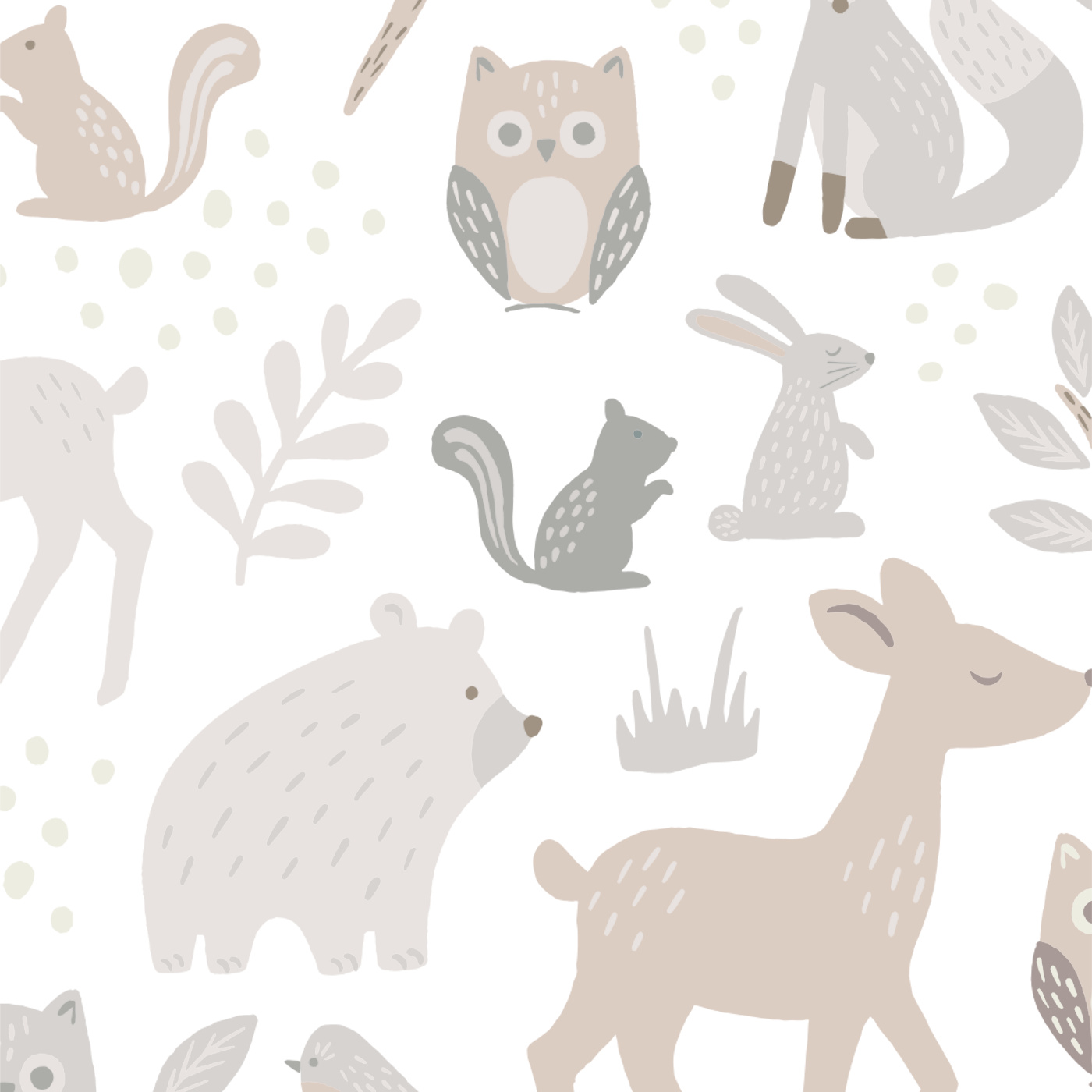 Forest Friends Woodland Wallpaper