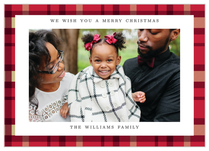 Start off the holidays right with our Plaid Frame Christmas Cards.