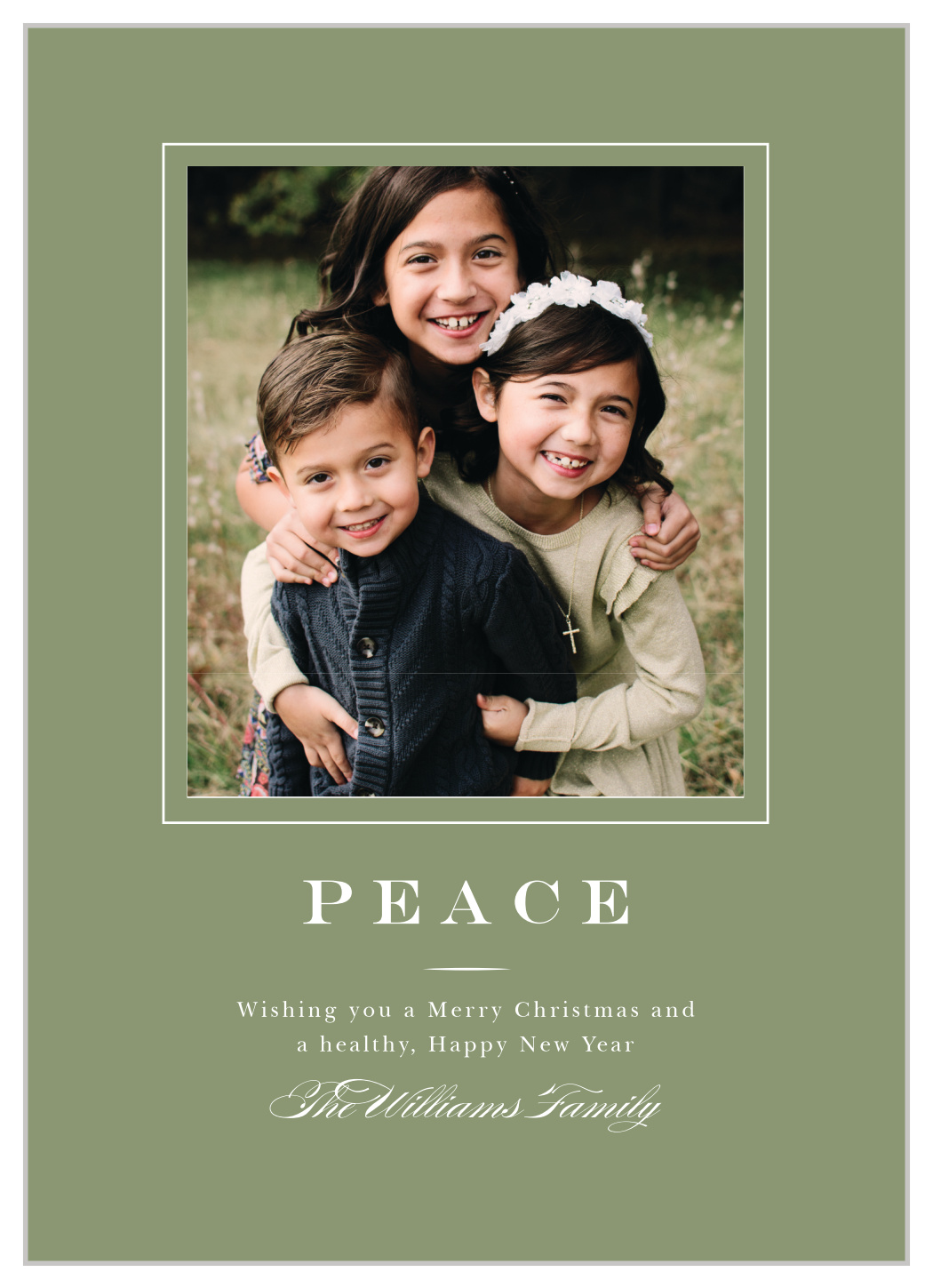 Peaceful Frame Christmas Cards