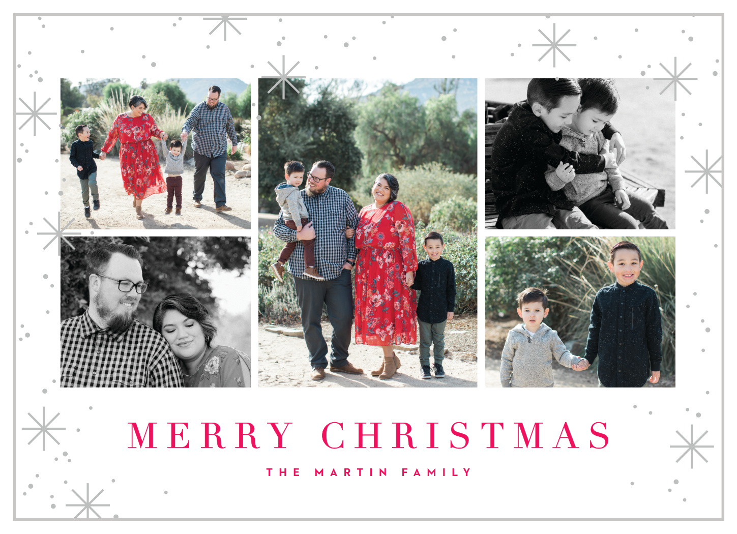 Christmas Greeting Card with Family Photo Collage