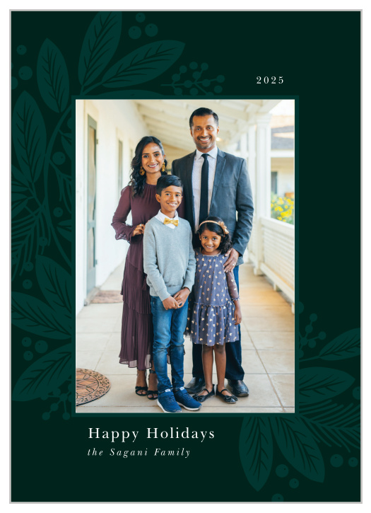 Send your heartfelt wishes for the season to family and friends with our Garland Wrap Holiday Cards.