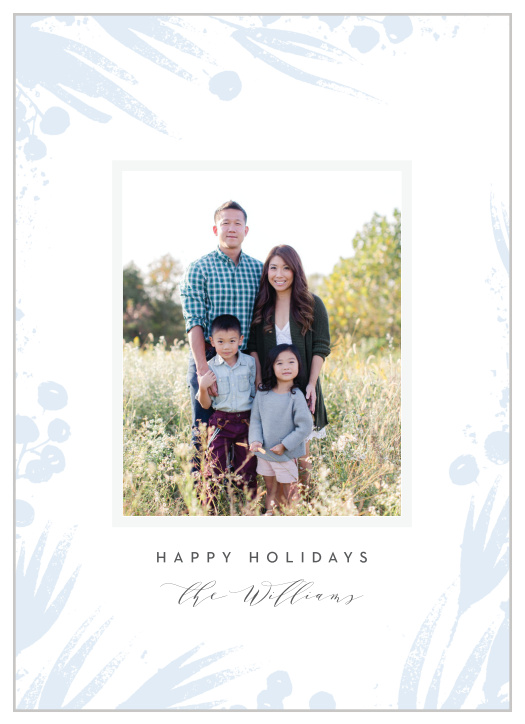 The snowy look of our Frosted Foliage Holiday Cards will constrastingly give your loved ones warm, joyful feelings!