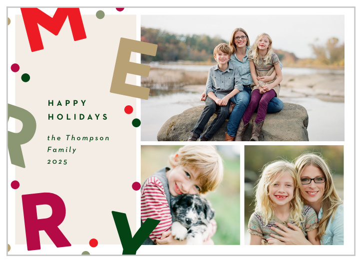 Our Funky Merry Holiday Cards are the perfect, festive design to wish your loved ones a happy holiday!