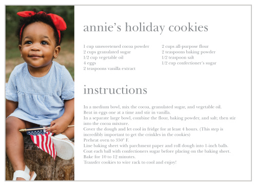 Holiday Cheers Printed Recipe Cards
