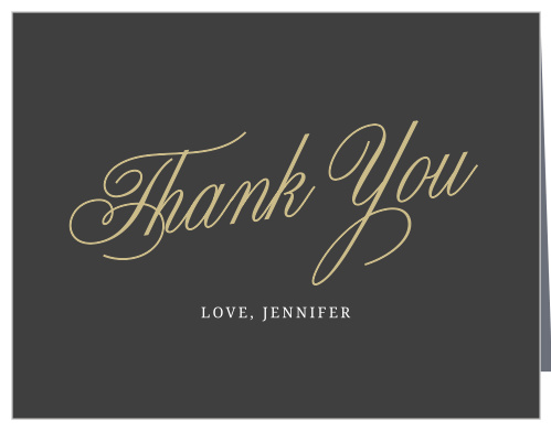 Golden Calligraphy Baby Shower Thank You Cards by Basic Invite