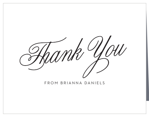 Clean Calligraphy Baby Shower Thank You Cards