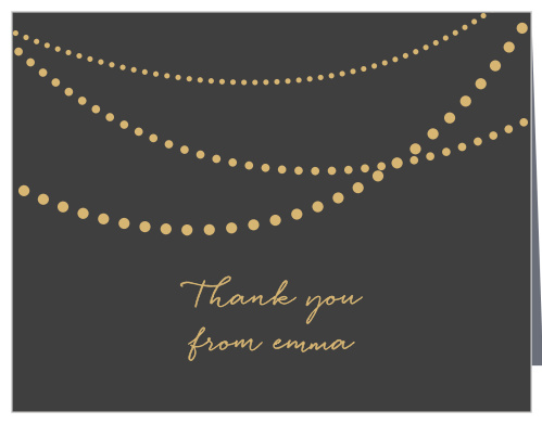 Golden Pearls Baby Shower Thank You Cards turn your appreciation into something your loved ones can hold in their hands. Three strings of gorgeous gold-foil pearls decorate the top of the card, followed by beautiful calligraphy spelling out your gratitude- ensuring that these cards are absolutely unforgettable.
