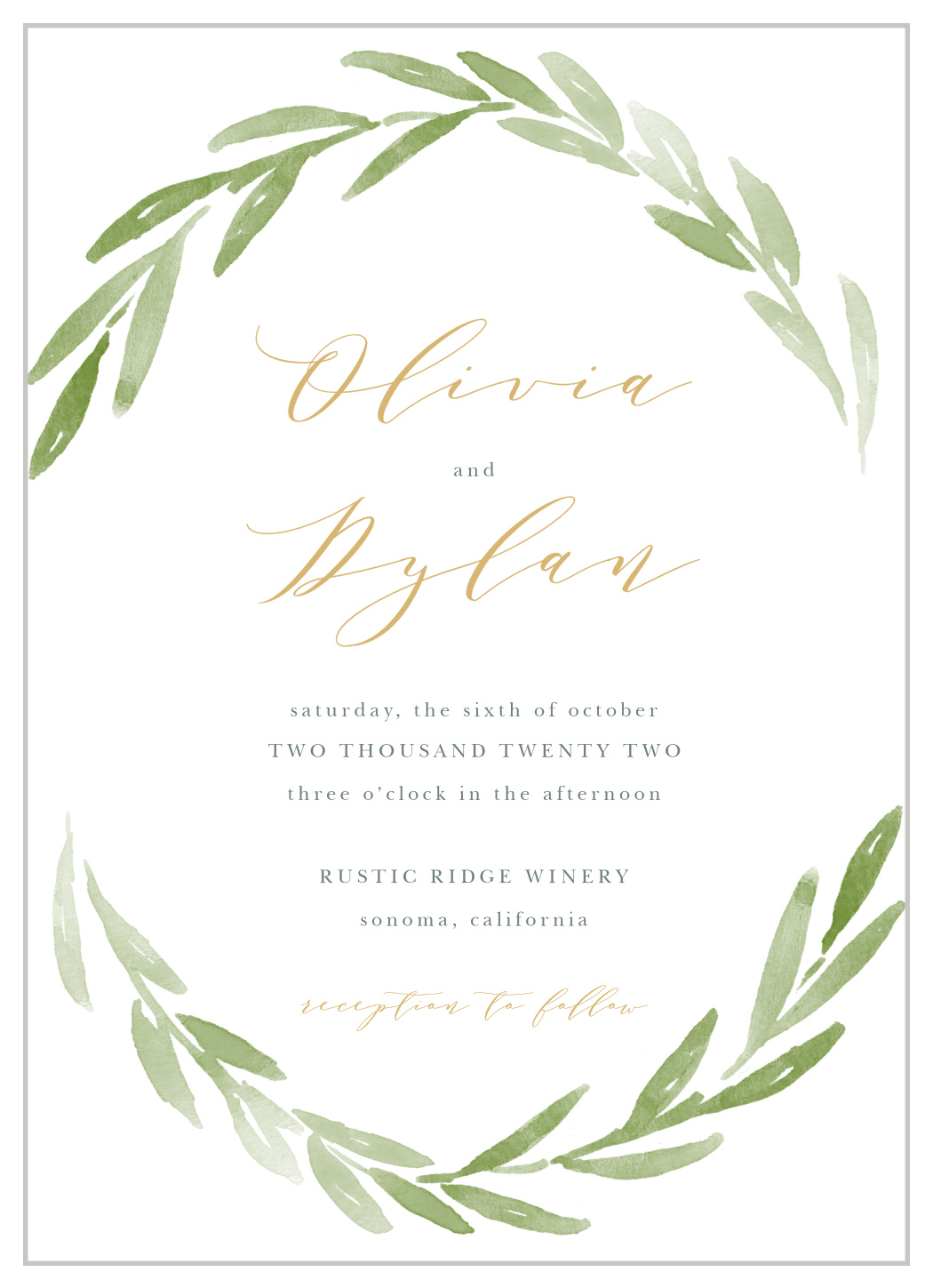 Forever Wreath Wedding Invitations
