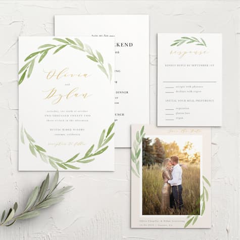 Forever Wreath Wedding Invitations