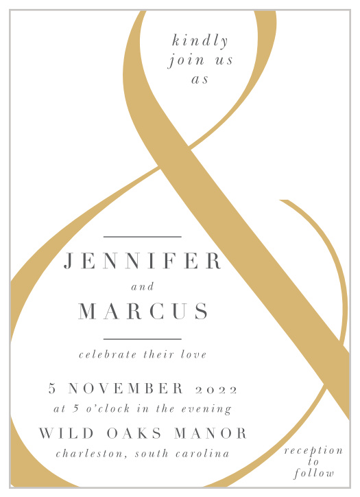 Surround yourself with your family and friends to celebrate your marriage with our Modern Ampersand Wedding Invitations.