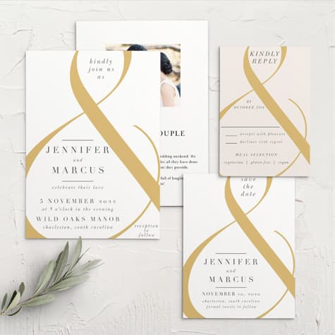 Modern Ampersand Wedding Invitations