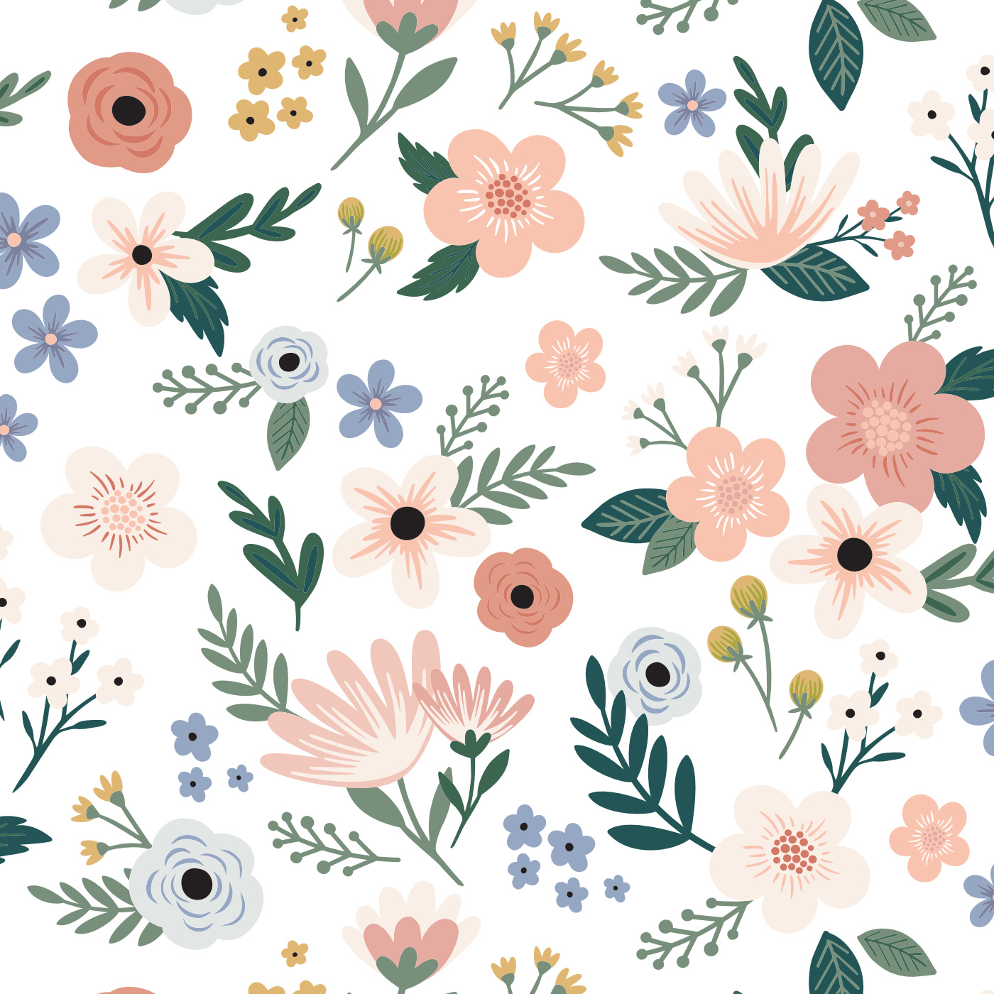 Playful Florals Wallpaper