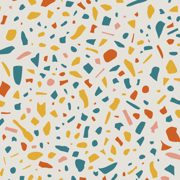 Abstract, terrazzo, fiasco, Picasso - there's beauty in the chaos of the simple Playful Terrazzo Peel And Stick Removable Wallpaper.