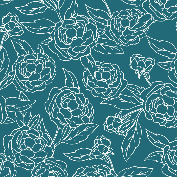 Add a vintage touch to your home with our Outlined Peonies Peel And Stick Removable Wallpaper. 