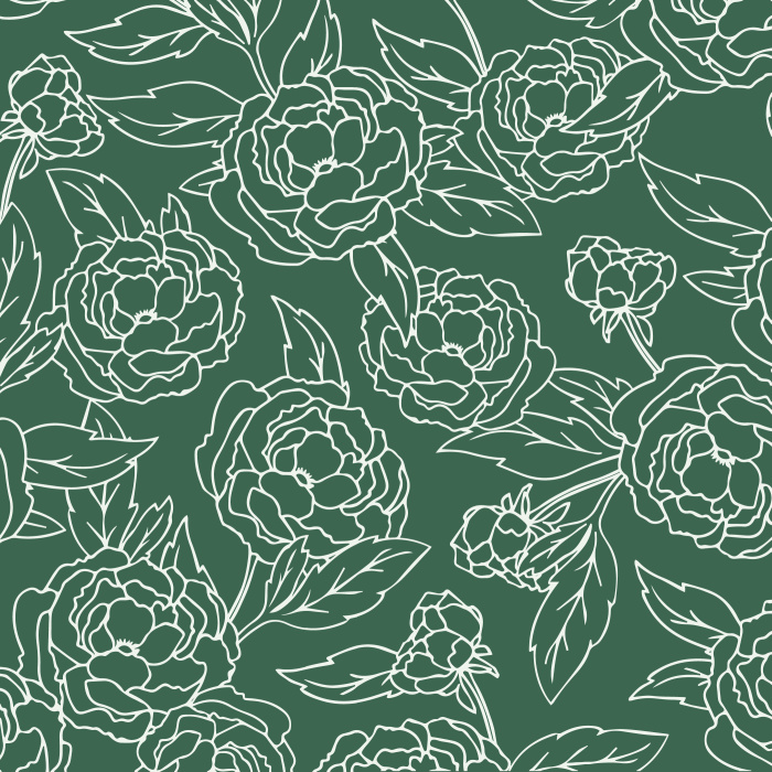 Add a vintage touch to your home with our Outlined Peonies Peel And Stick Removable Wallpaper.