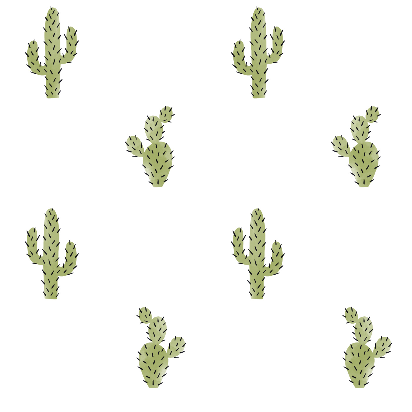 Cute Cacti Fabric Wallpaper and Home Decor  Spoonflower