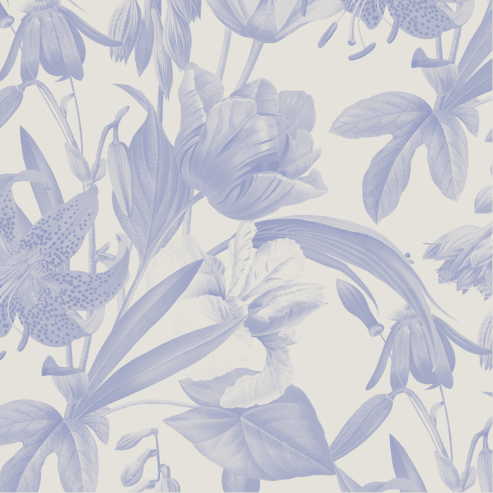 The classic design of our Flora Botanica Peel And Stick Removable Wallpaper features subtle, grey botanicals over a light background.