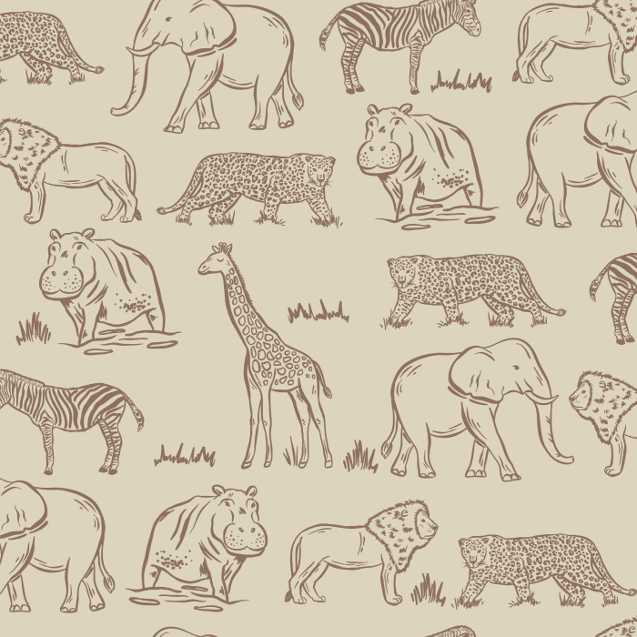 There's no adventure quite like one with wild animals, and you can give your child a safe experience of such with our On Safari Peel And Stick Removable Wallpaper!