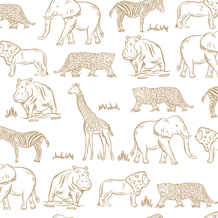 There's no adventure quite like one with wild animals, and you can give your child a safe experience of such with our On Safari Peel And Stick Removable Wallpaper!