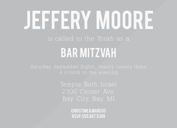 Every celebration starts with an invitation! We believe our Simply Modern Clear Bar Mitzvah Invitations are just right for you.