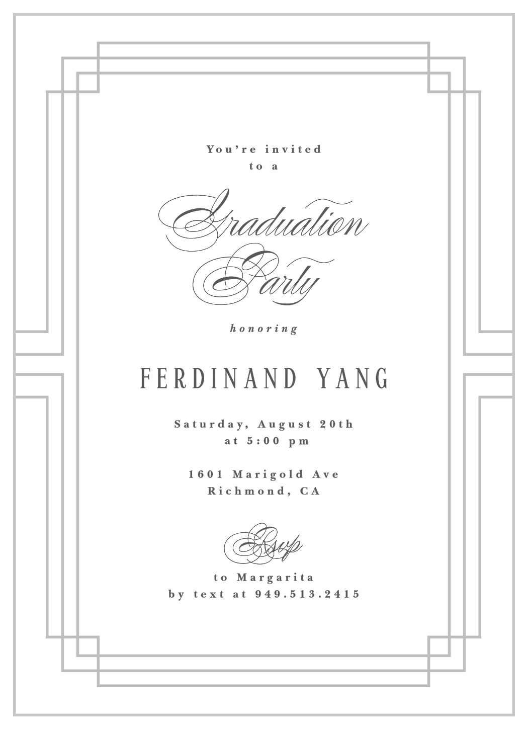 Deco Grad Graduation Invitations