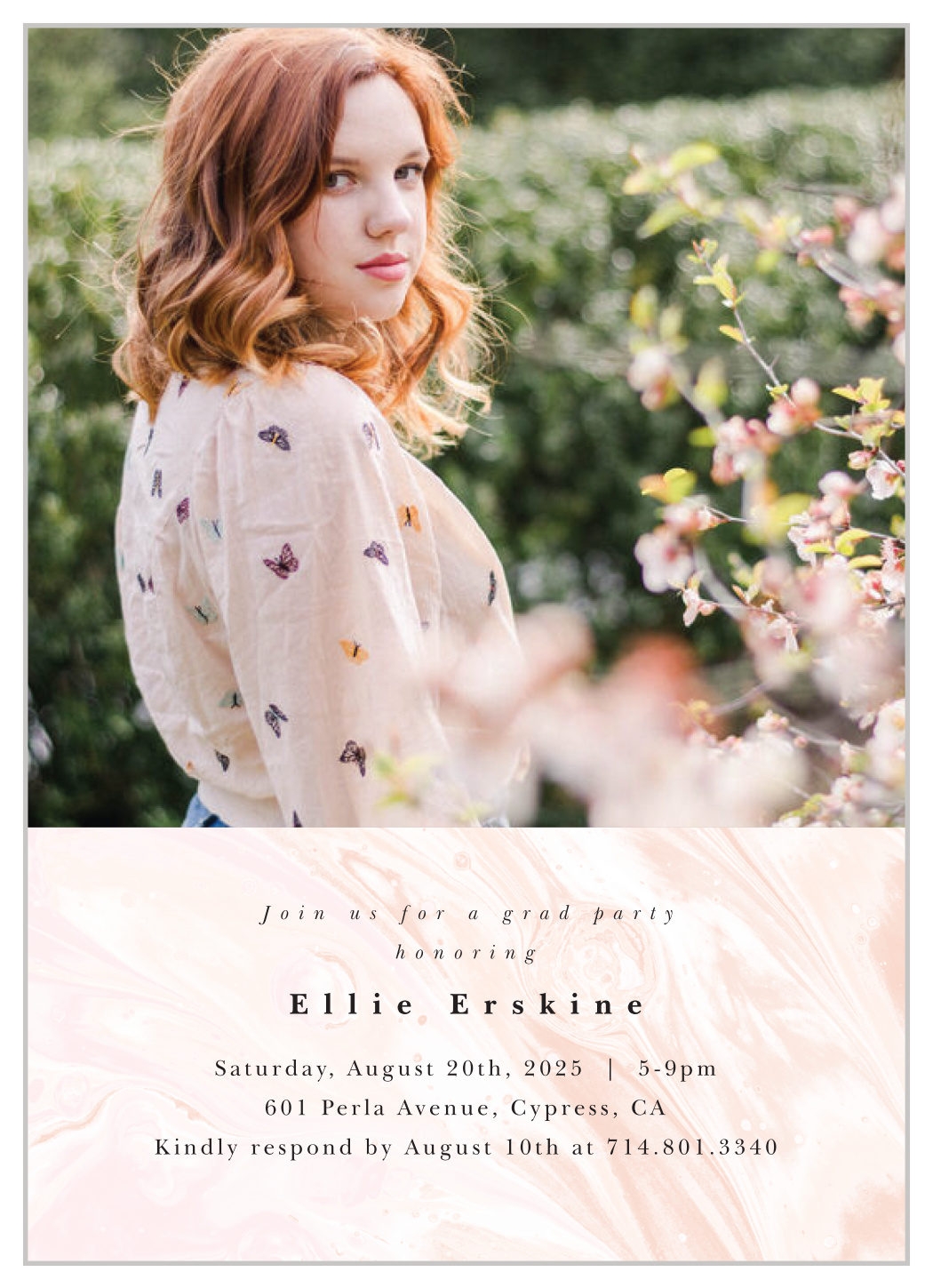 Marbled Magnifique Graduation Invitations