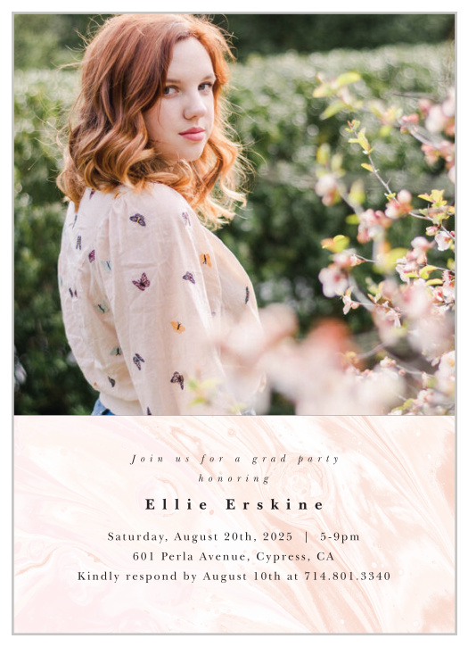 Our Marbled Magnifique Graduation Invitations surround you with family and friends to celebrate your academic achievement.