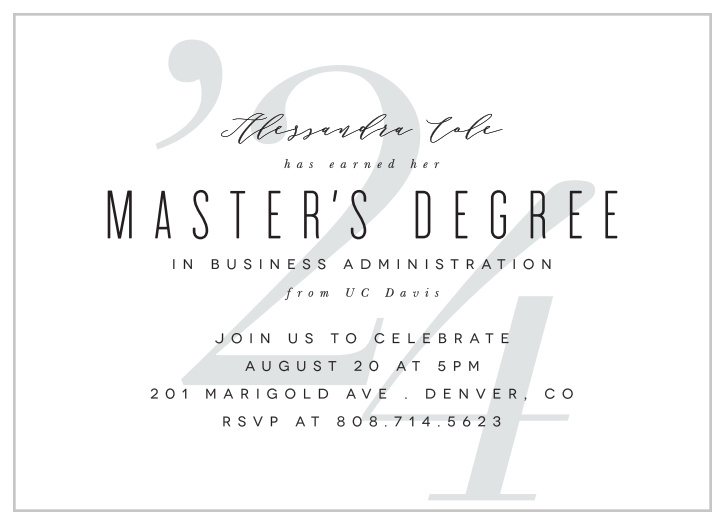 Our Master's Degree Graduation Invitations bring family and friends together to celebrate your academic achievement.