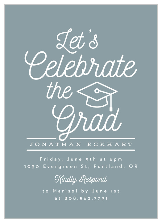 Surround yourself with family and friends to celebrate your academic accomplishment when you send out our Monoline Photograph Graduation Invitations.