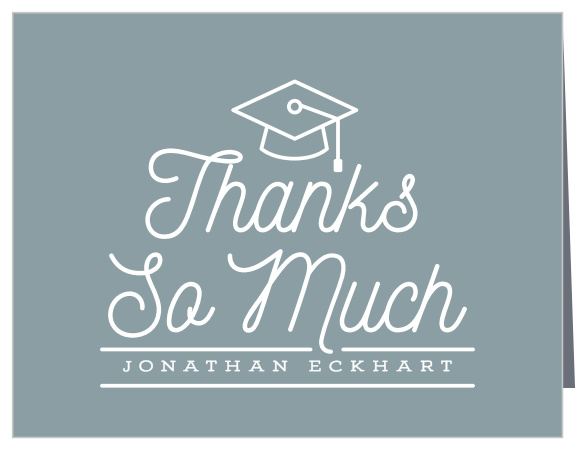 Let family and friends know how much you appreciated their presence at your celebration with our Monoline Photograph Graduation Thank You Cards.