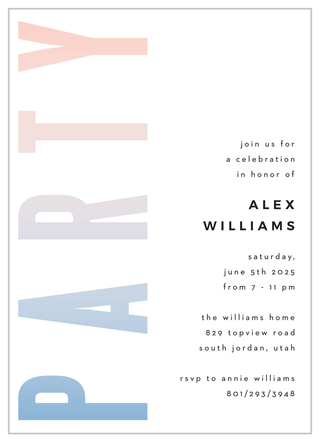 Gradient Poster Graduation Invitations