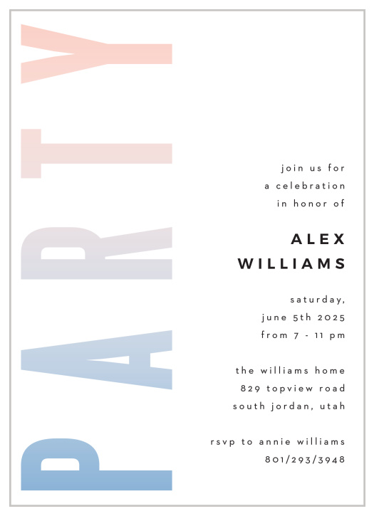 Gather family and friends together to celebrate your amazing accomplishment with our Gradient Poster Graduation Invitations.