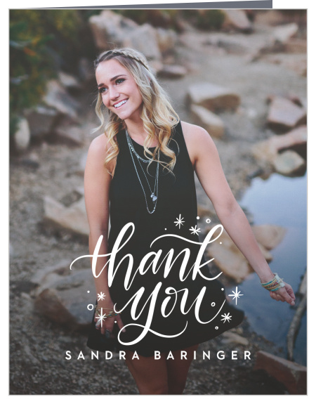 Express gratitude for the support and presence of loved ones at your celebration with our Graduated From Home Graduation Thank You Cards. 