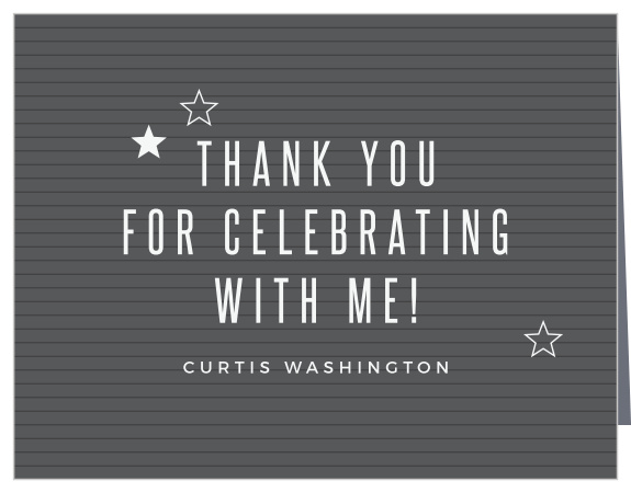 Express your appreciation for the presence of family and friends at your celebration with our Letterboard Quad Graduation Thank You Cards.