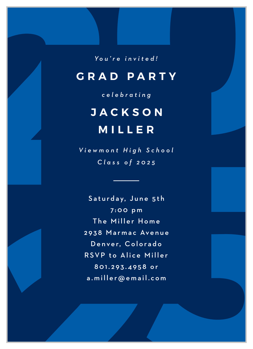 Oversized Year Graduation Invitations
