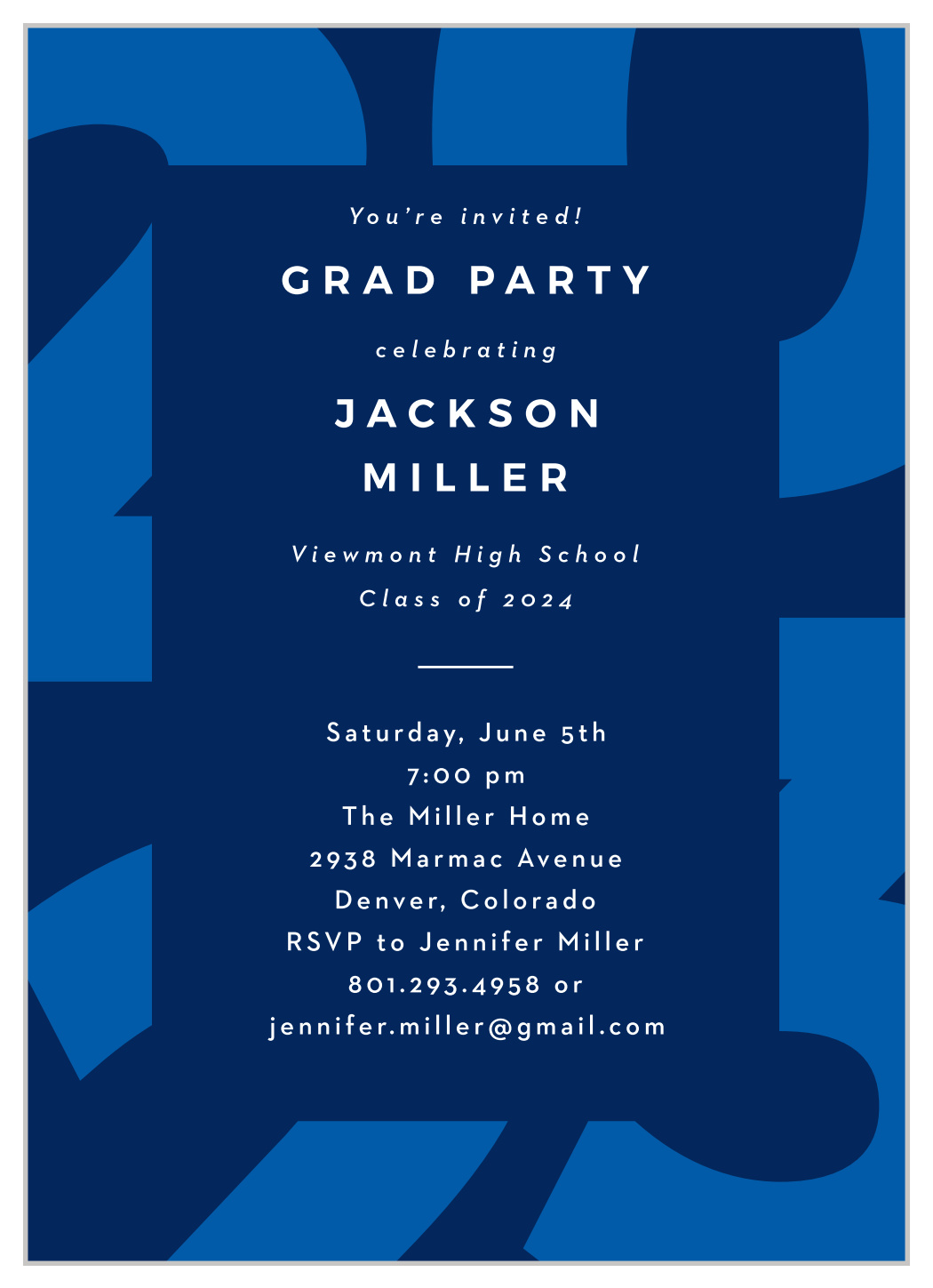 Oversized Year Graduation Invitations by Basic Invite