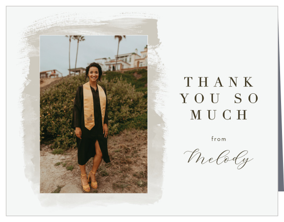 Let family and friends know how much you appreciate them with our Painted Swash Graduation Thank You Cards.